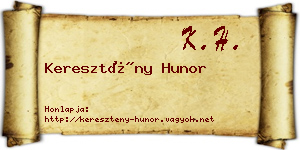 Keresztény Hunor névjegykártya